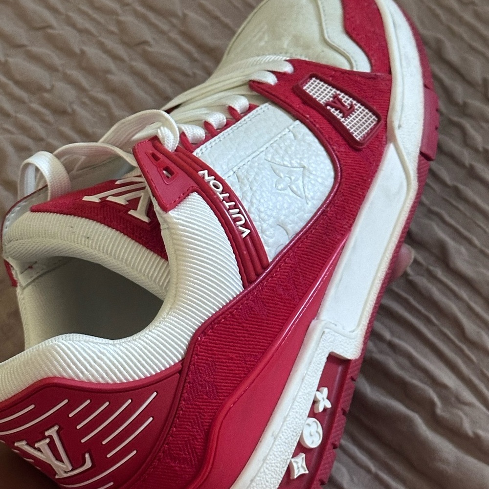 Louis Vuitton Red and White Sneakers